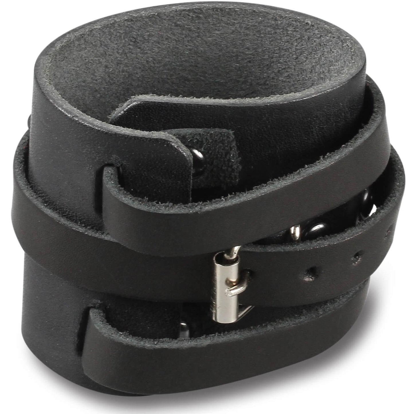 Bracelet En Cuir Avec Boucle En Métal INDIGO Noir 8*6,5 cm 1 Unité