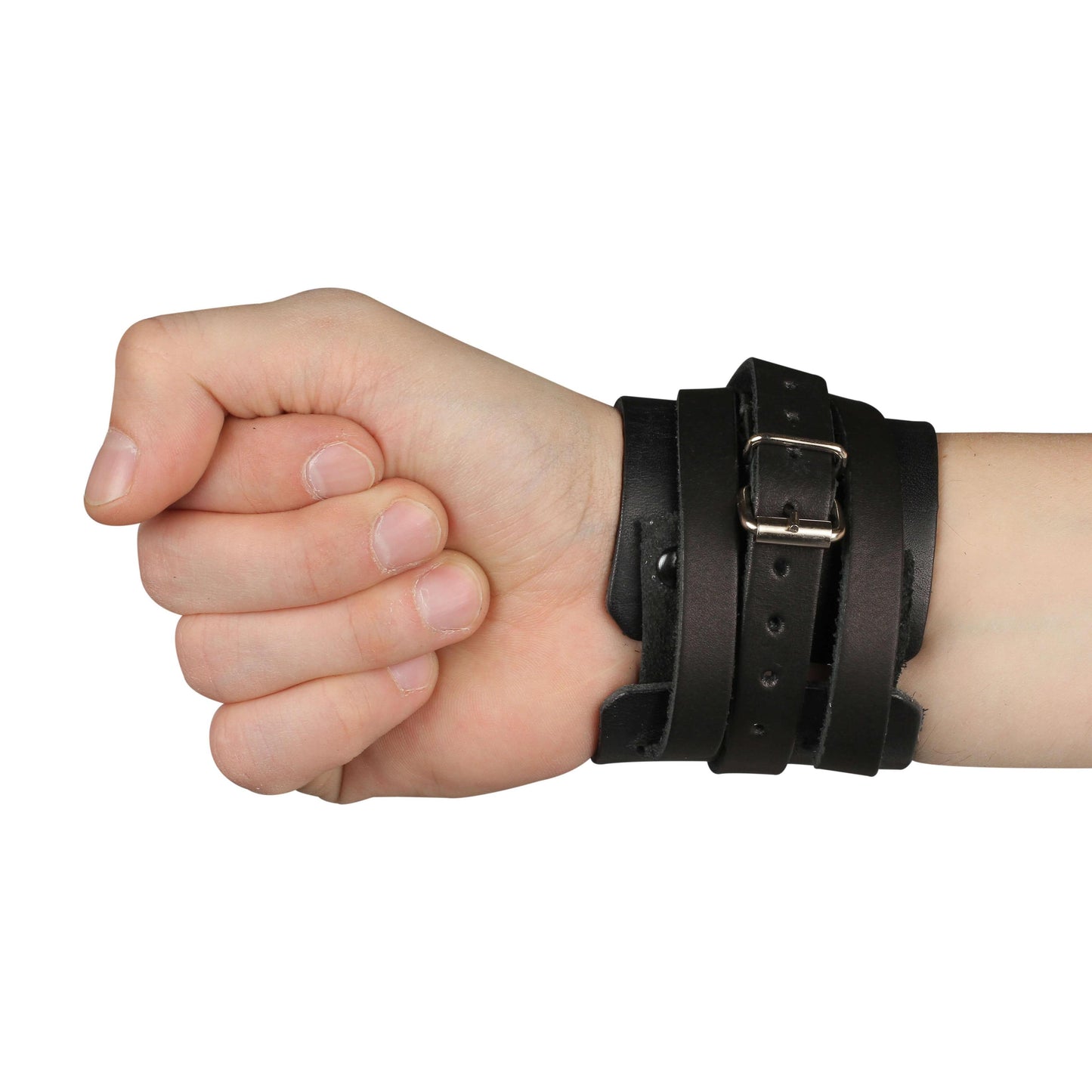 Bracelet En Cuir Avec Boucle En Métal INDIGO Noir 8*6,5 cm 1 Unité