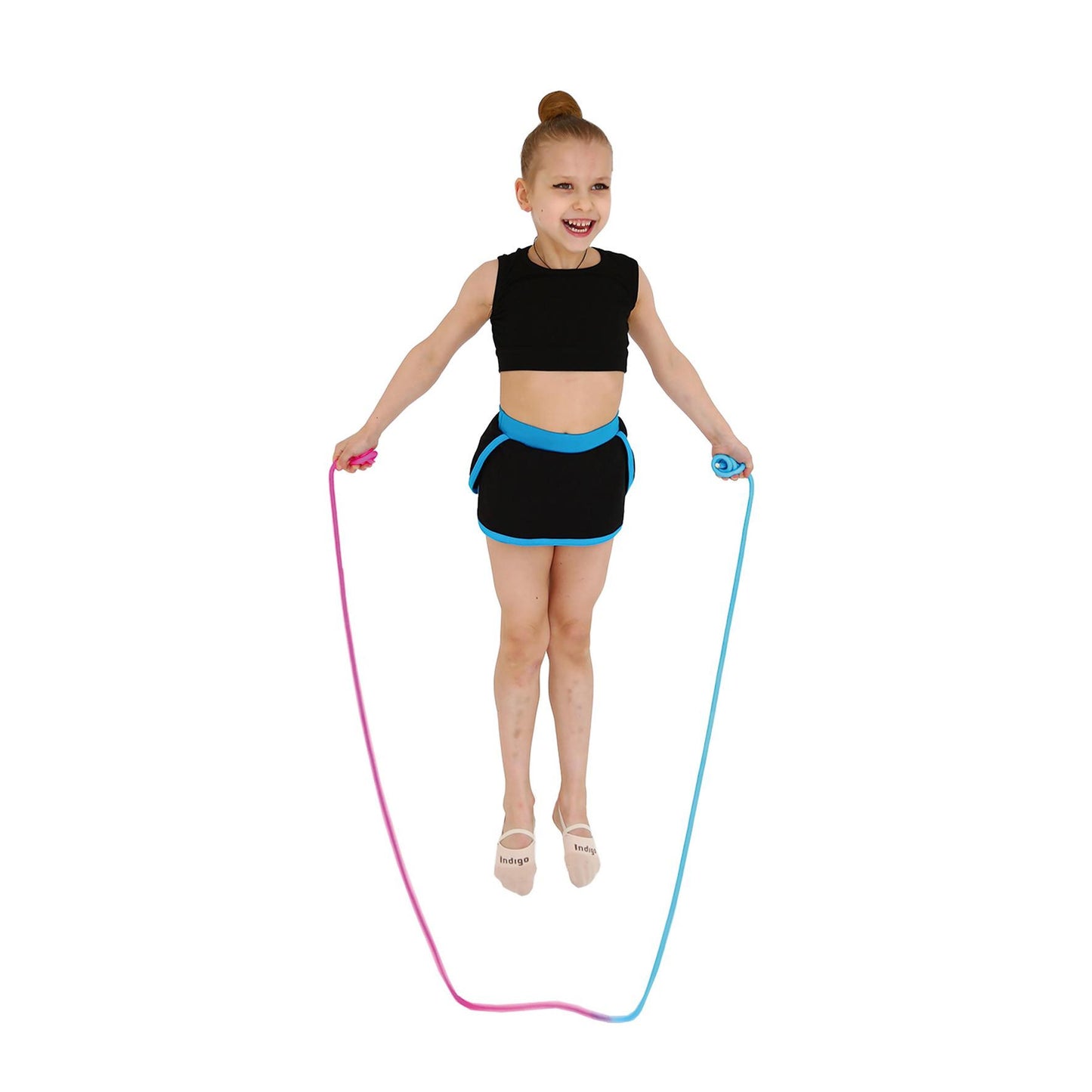 Weighted Rhythmic Gymnastics Rope 165g INDIGO Black-Lemon 3m