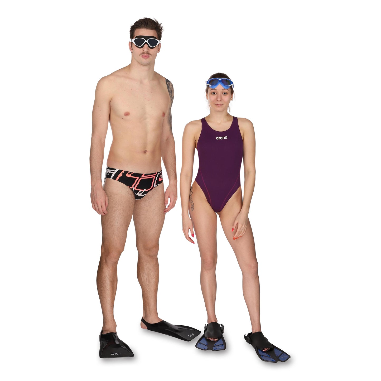 Palmes De Natation - Réglables Avec Talon Ouvert PANGA Indigo