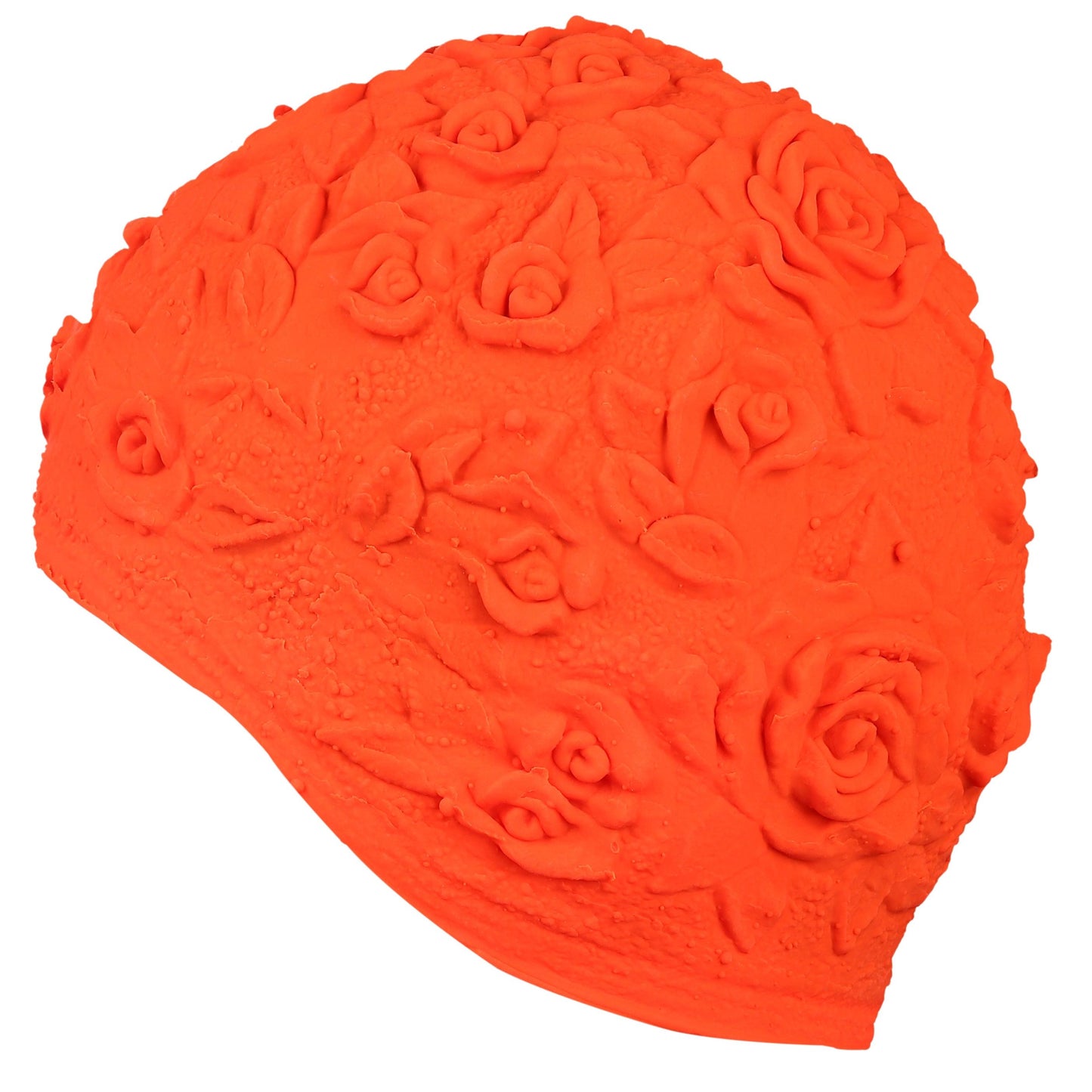 Swimming Cap with Embossed Roses INDIGO