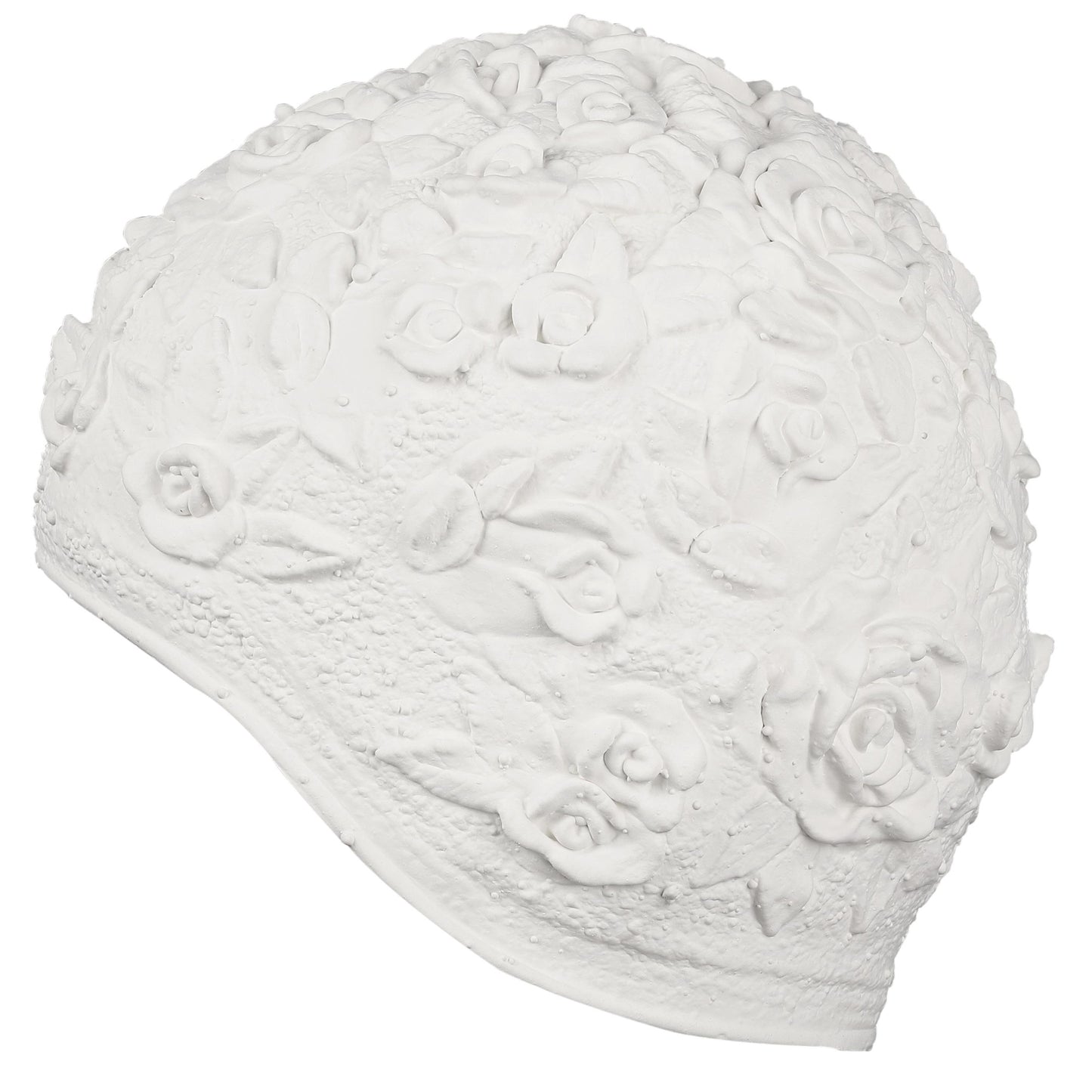 Swimming Cap with Embossed Roses INDIGO