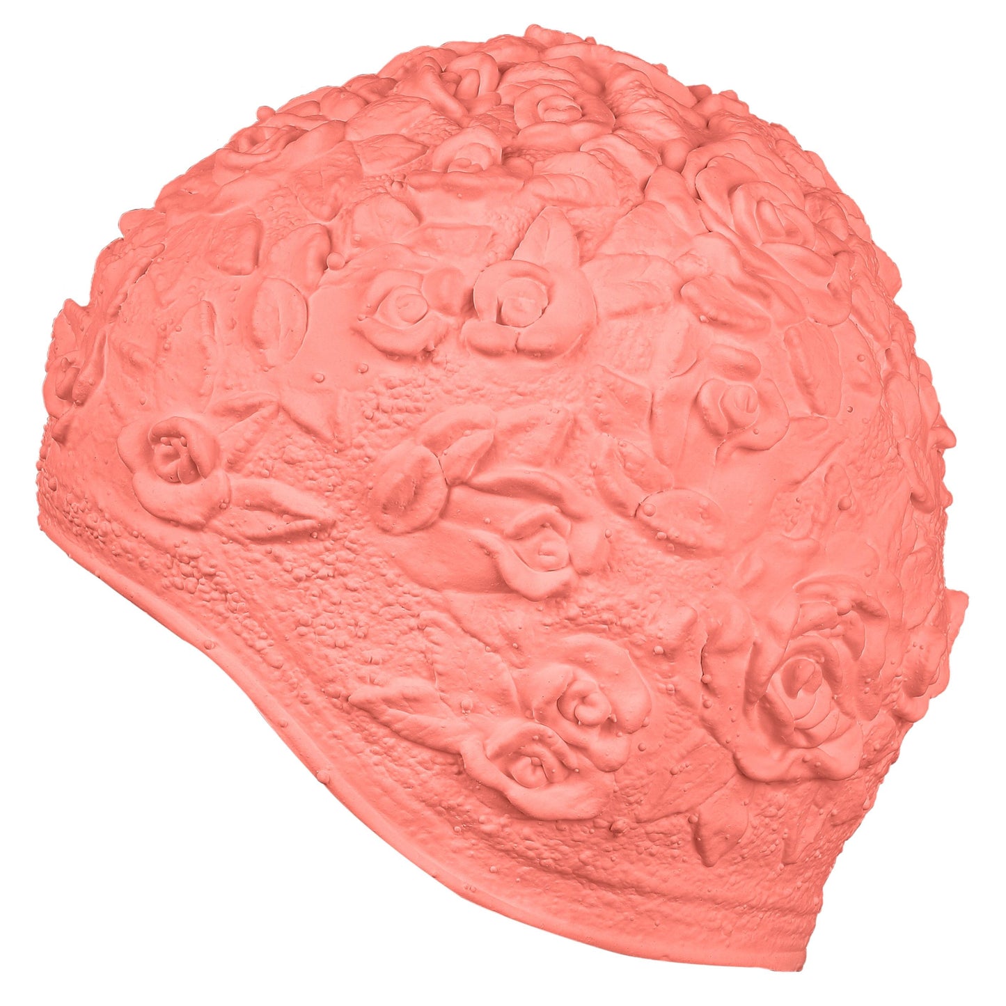 Swimming Cap with Embossed Roses INDIGO