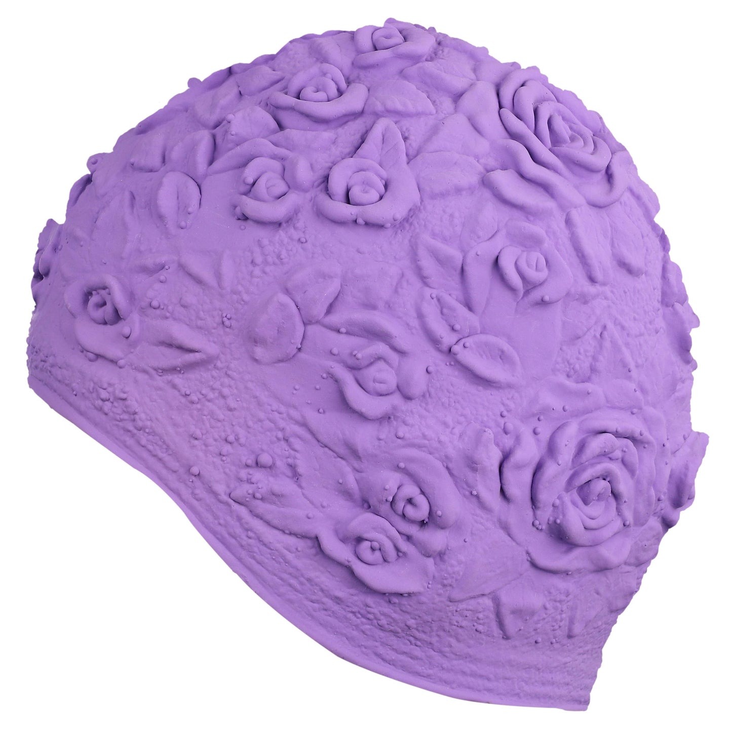 Swimming Cap with Embossed Roses INDIGO