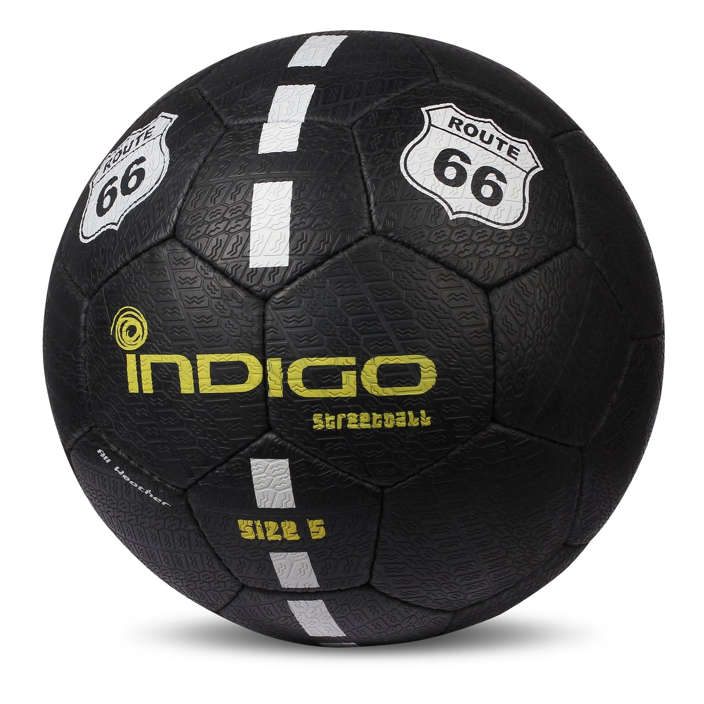 Streetball Indigo Black PU Rubberized Soccer Training Ball for Playing on Asphalt No. 5