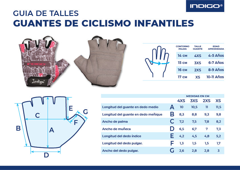 Gants Cyclisme Enfant FLOWERS INDIGO