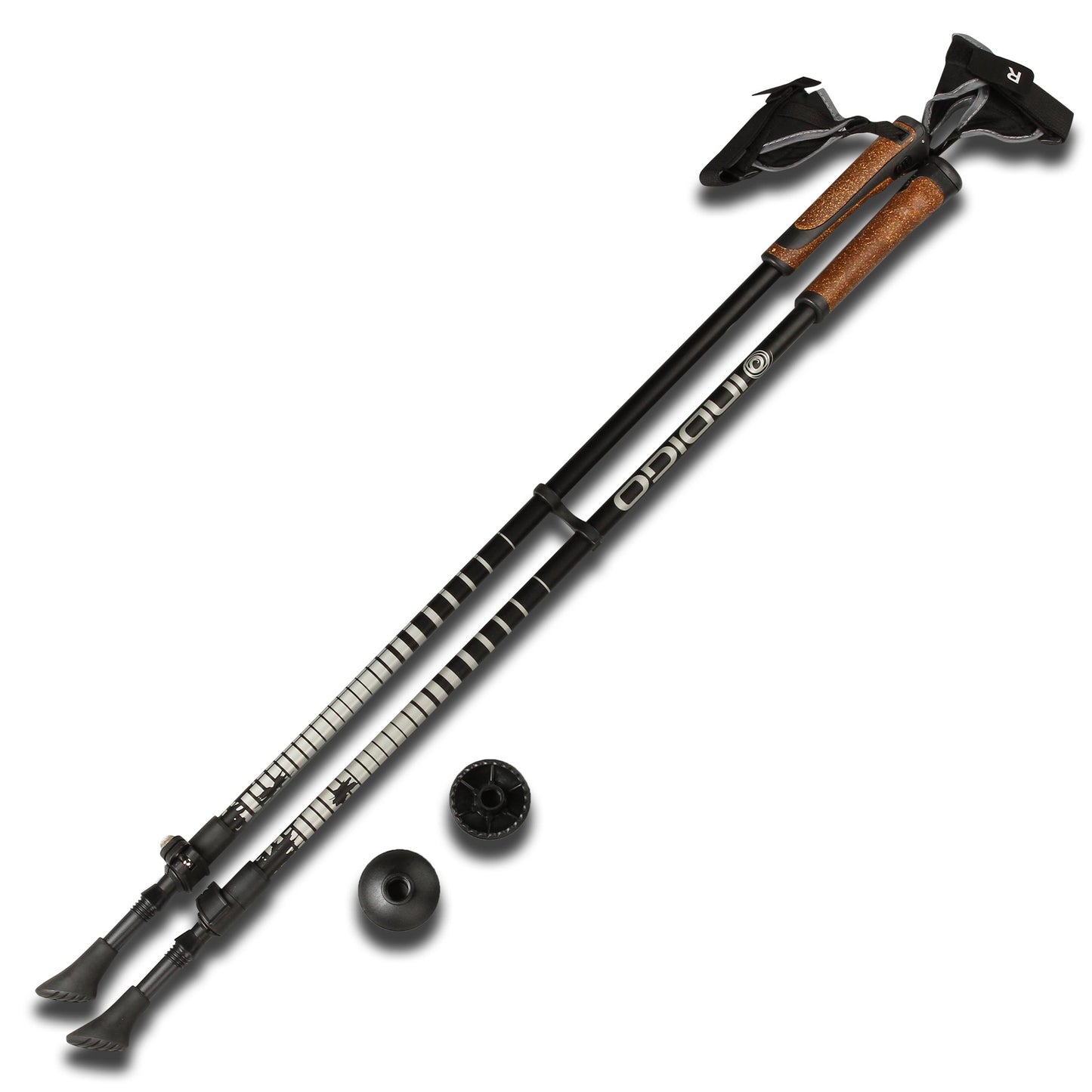 Bastones Trekking- Senderismo Telescópicos INDIGO 85-135 cm Negro