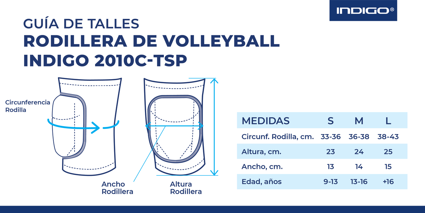 Rodillera Acolchada para Volleyball INDIGO Negro 2010C