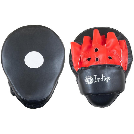 Luvas de boxe curvas em PU (par) INDIGO 26*20*9 cm Preto-Vermelho