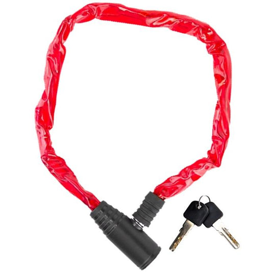 Golden Key Red Steel Cable Lock Chain Braided