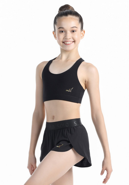Top de Ginástico Elástico SOLO Preto