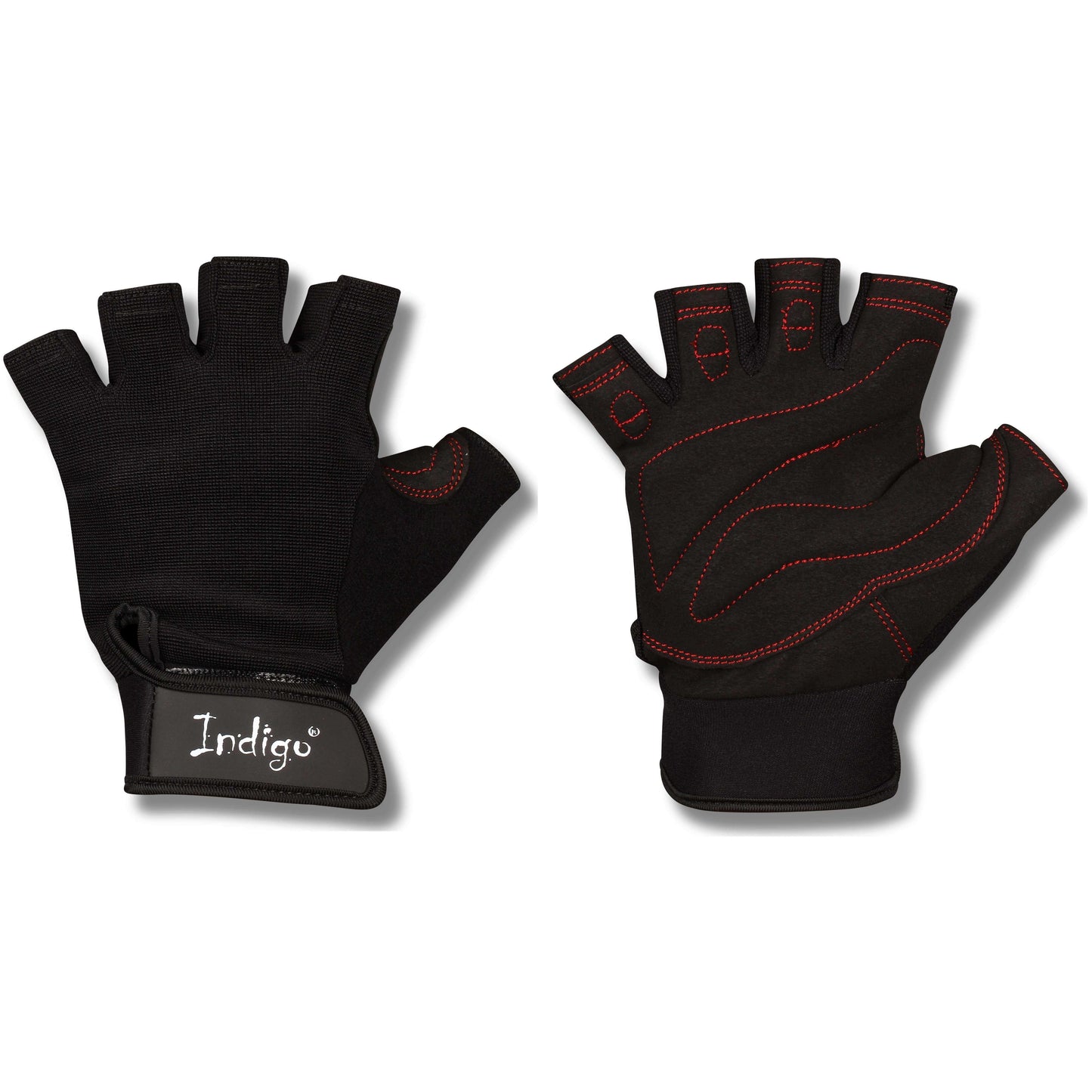 Fitness Gloves with Elastic Suede and Neoprene for Men INDIGO Black