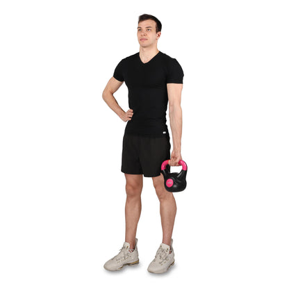 Haltere Kettlebell Plástico INDIGO Preto-Vermelho