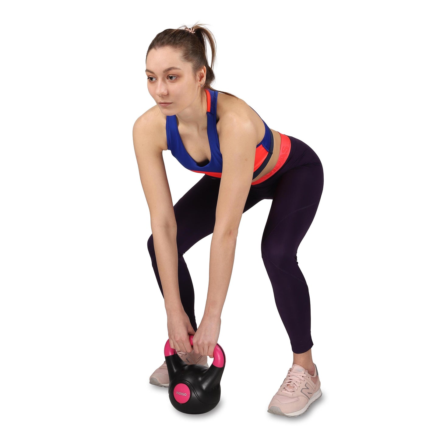 Haltere Kettlebell Plástico INDIGO Preto-Vermelho