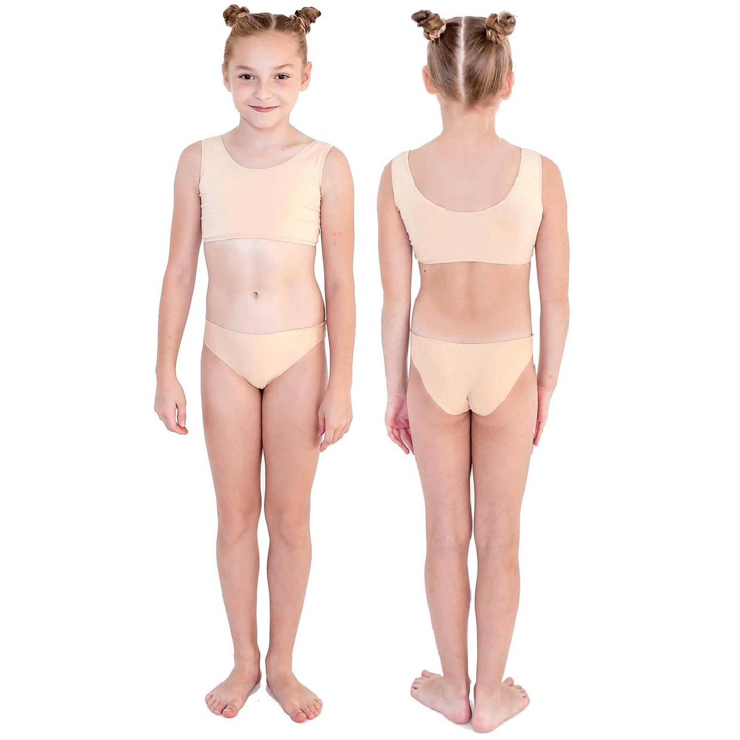 Braga de Gimnasia Invisible Con Costura Beige