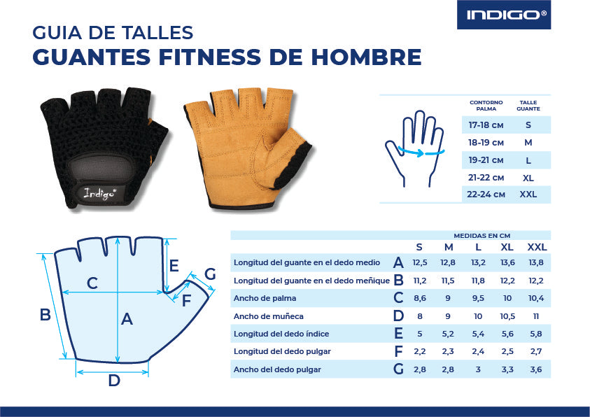 Guantes Fitness de Gamuza y Malla para Hombre INDIGO Negro-Marrón