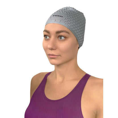 Gorro de Natación Estriado para Cabellos Largos INDIGO