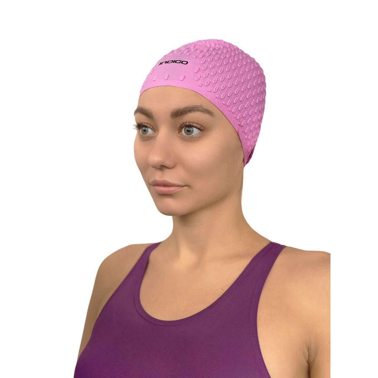 Gorro de Natación Estriado para Cabellos Largos INDIGO