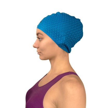 Gorro de Natación Estriado para Cabellos Largos INDIGO