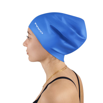 Gorro de Natación Silicona para Cabellos Largos Extra Grande INDIGO