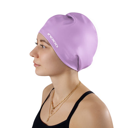 Gorro de Natación Silicona para Cabellos Largos Extra Grande INDIGO