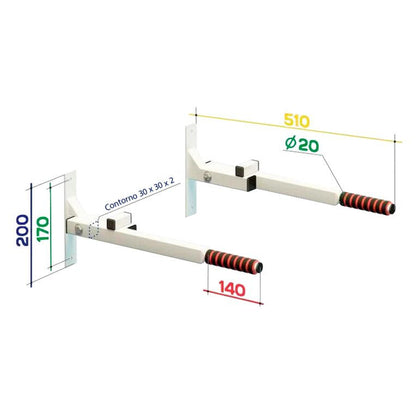 Barra de parede dobrável até 200 kg PULSE SPEKTR 57*16 cm