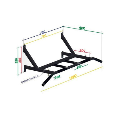 Barra de Elevações de Parede Até 150 Kg CLASSIC2 SPEKTR 76*32*42 cm