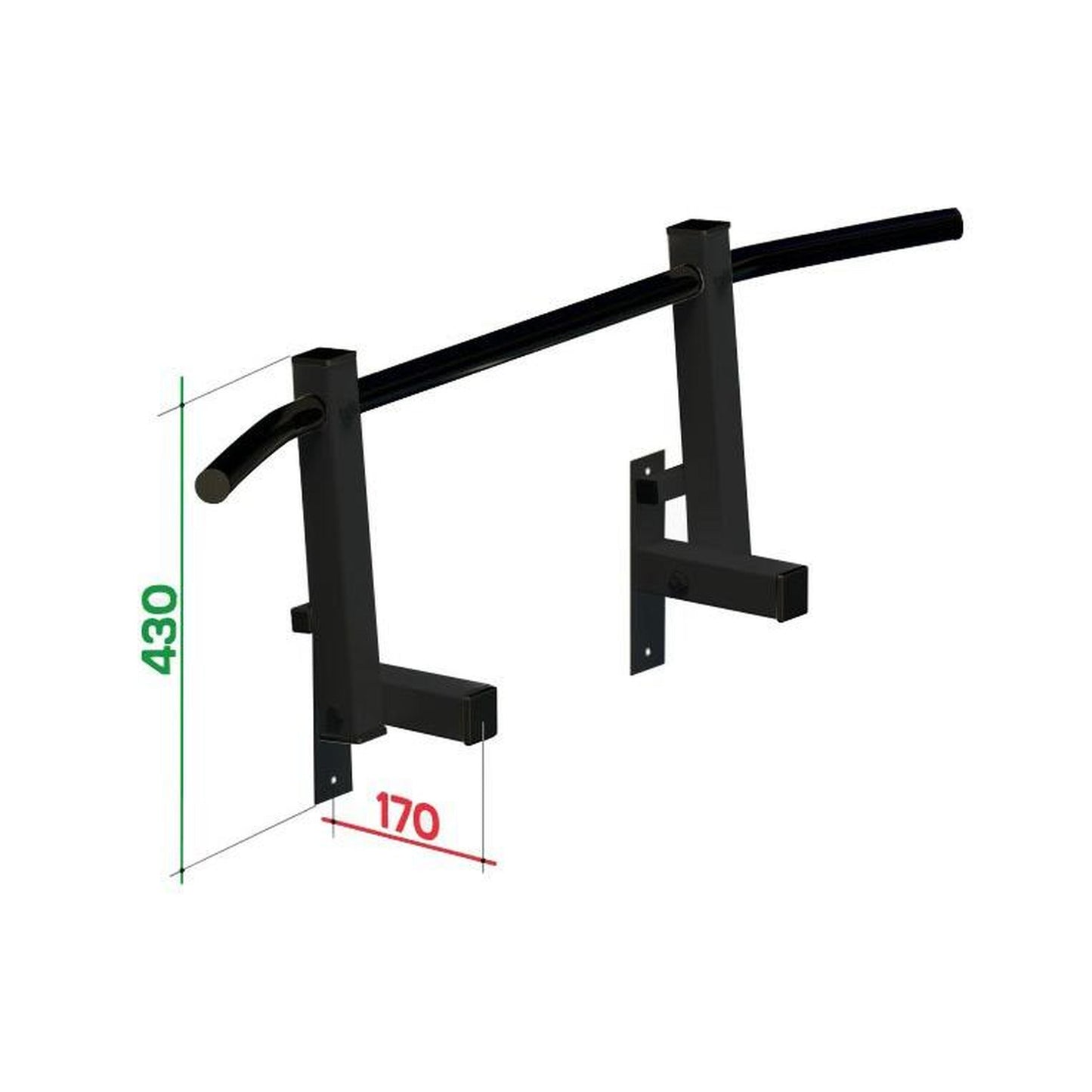 Barra pull-up de parede com punho largo dobrável até 150 kg SPECTRUM SPEKTR3 100*37,5 cm