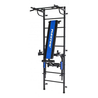 Gimnasio Adultos de Pared con Espaldera y Barra de Dominadas hasta 250 kg BOGATYR FLEXTER 241*78*68.5 cm Negro