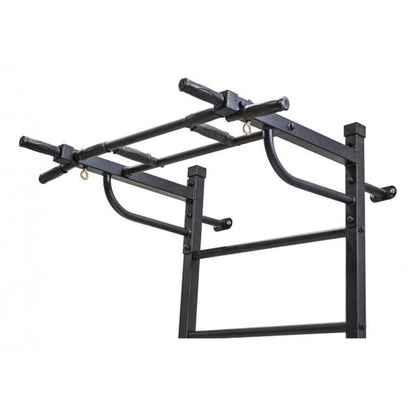 Gimnasio Adultos de Pared "3 en 1" con Espaldera, Barras para Dips, Banco Plegable y Barra de Dominadas BOGATYR FLEXTER 246*110*68.5 cm Blanco  - Negro