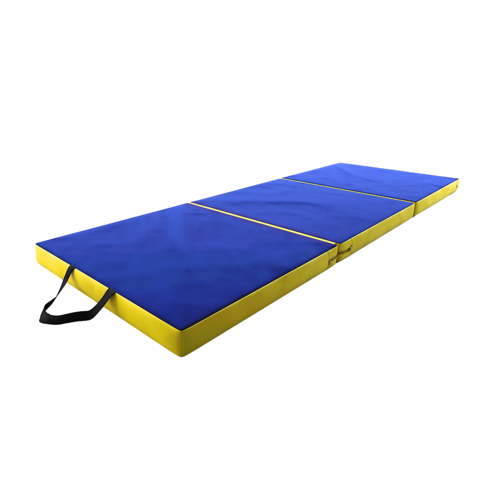 DRUNA Colchoneta Gimnasia Plegable 180x60x6 cm con Asas - Azul / Amarillo