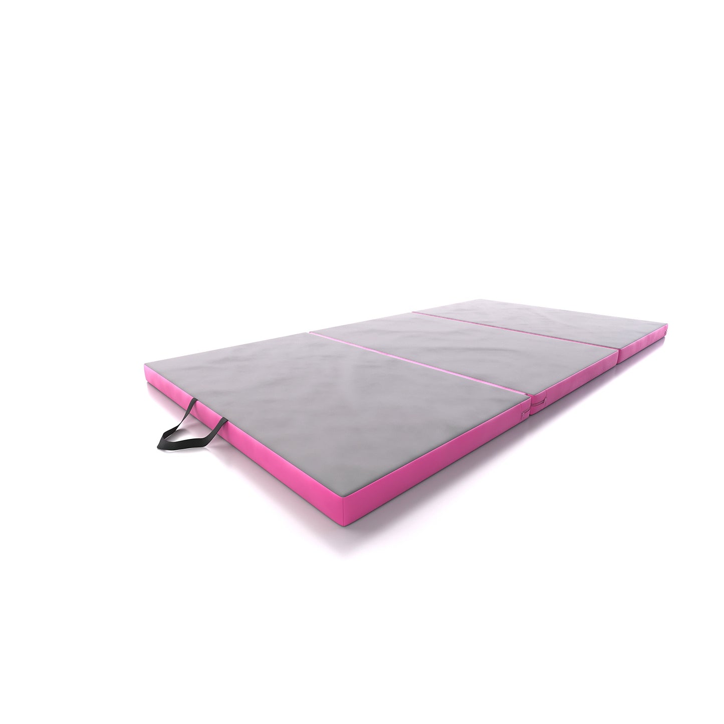 DRUNA Colchoneta Gimnasia Plegable 180x60x6 cm con Asas - Gris / Rosa